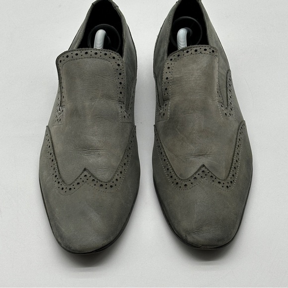 KG Kurt Geiger Men Size 10 / 43 EU Shoe Gray Suede Almond Toe Dress Loafers - Picture 2 of 13